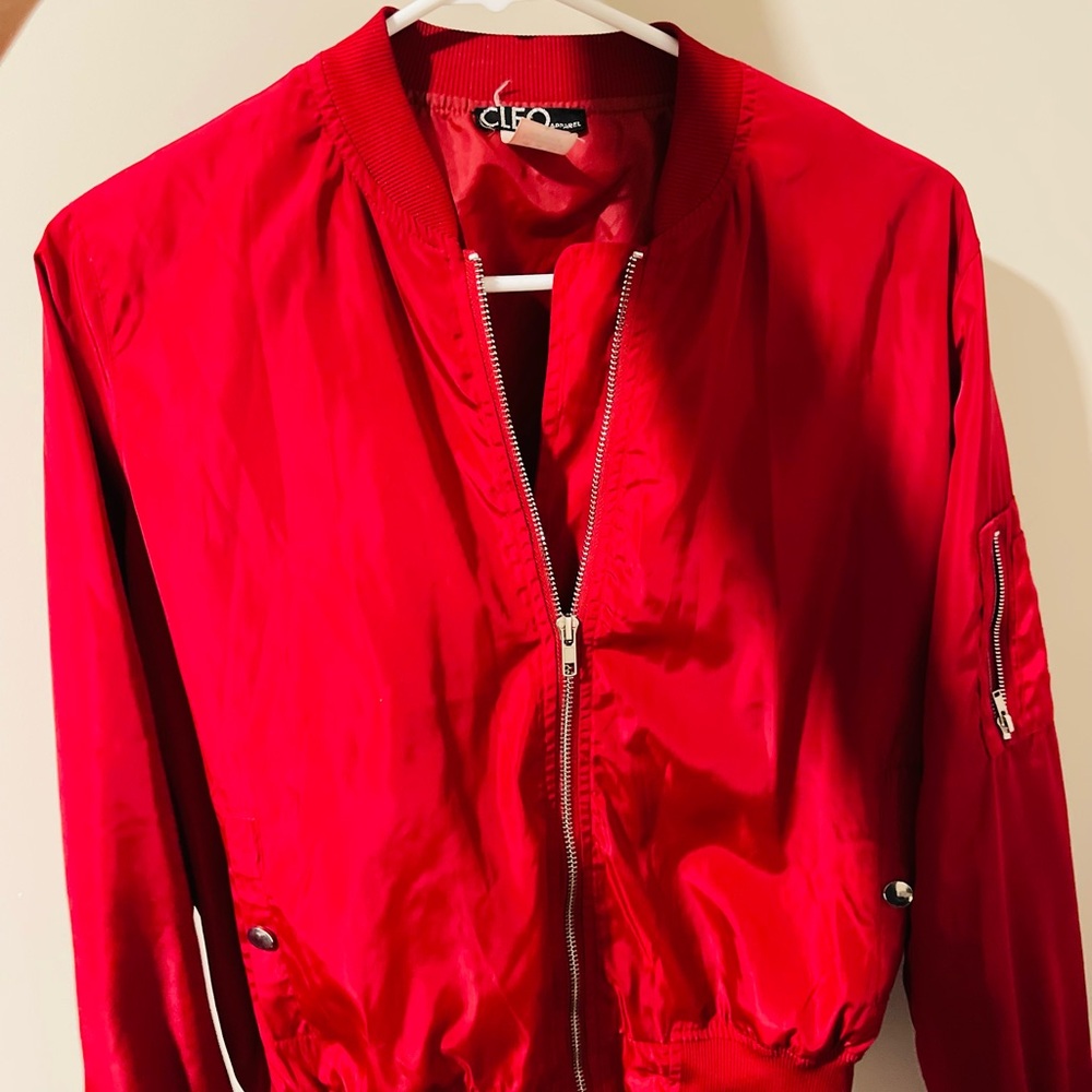 Cleo Vibrant Red Women's Bomber Jacket